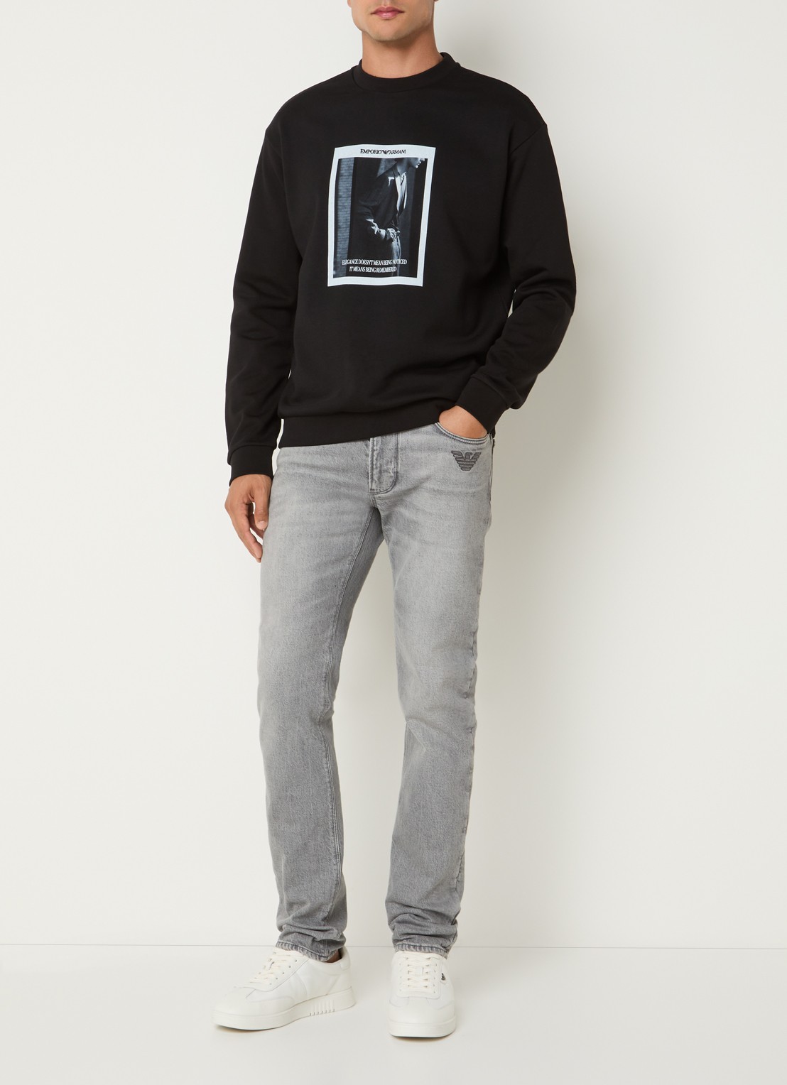 Armani Sweater met print - voorkant 3 zwart