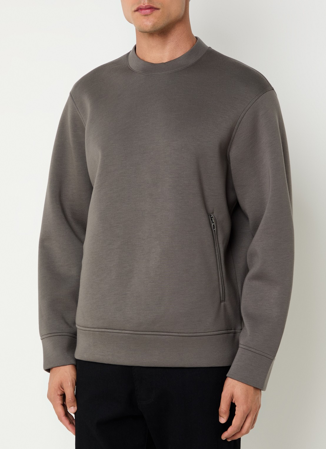 Armani Sweater met ritszakken - detail 4 donkergrijs