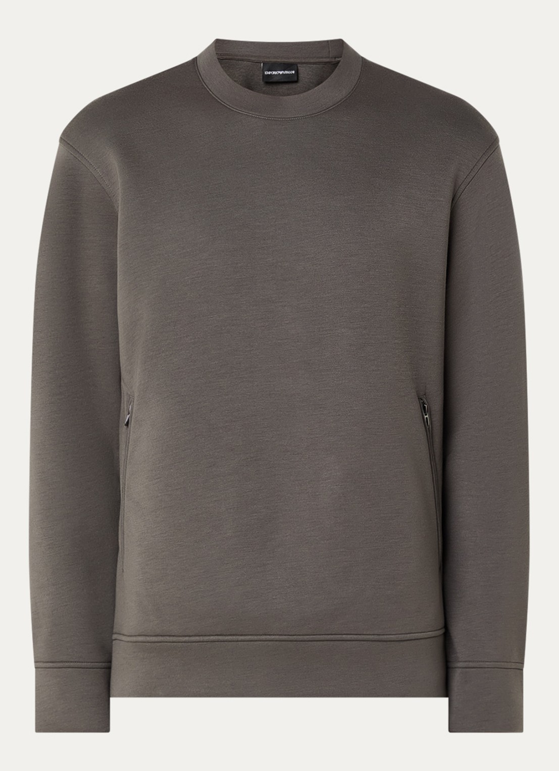 Armani Sweater met ritszakken - voorkant donkergrijs