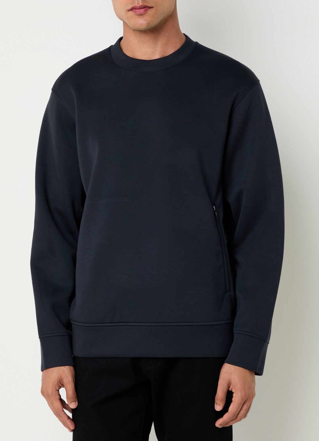 Armani Sweater met ritszakken - detail donkerblauw