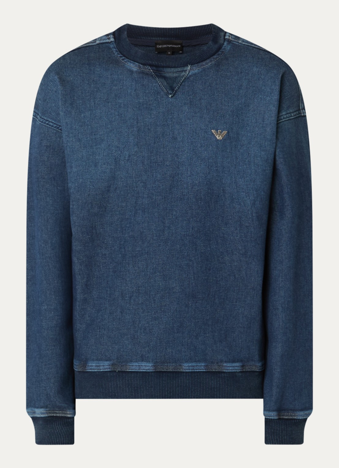 Armani Sweater van denim - voorkant blauw