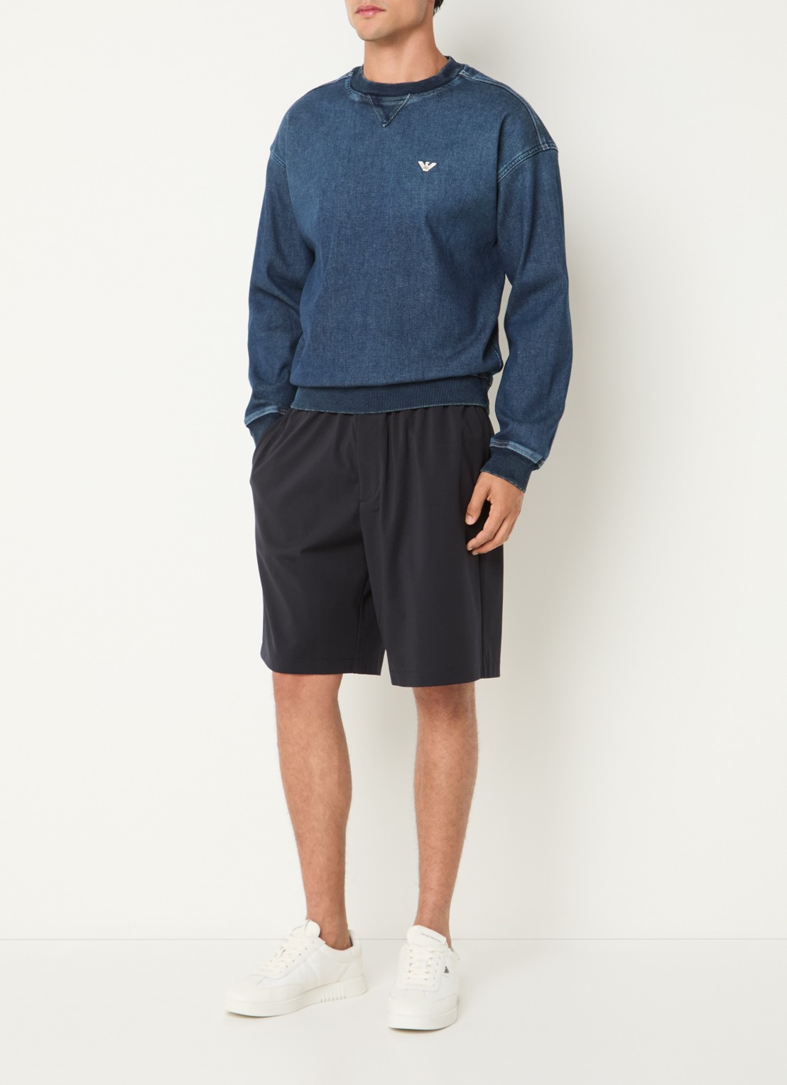 Armani Sweater van denim - voorkant 2 blauw