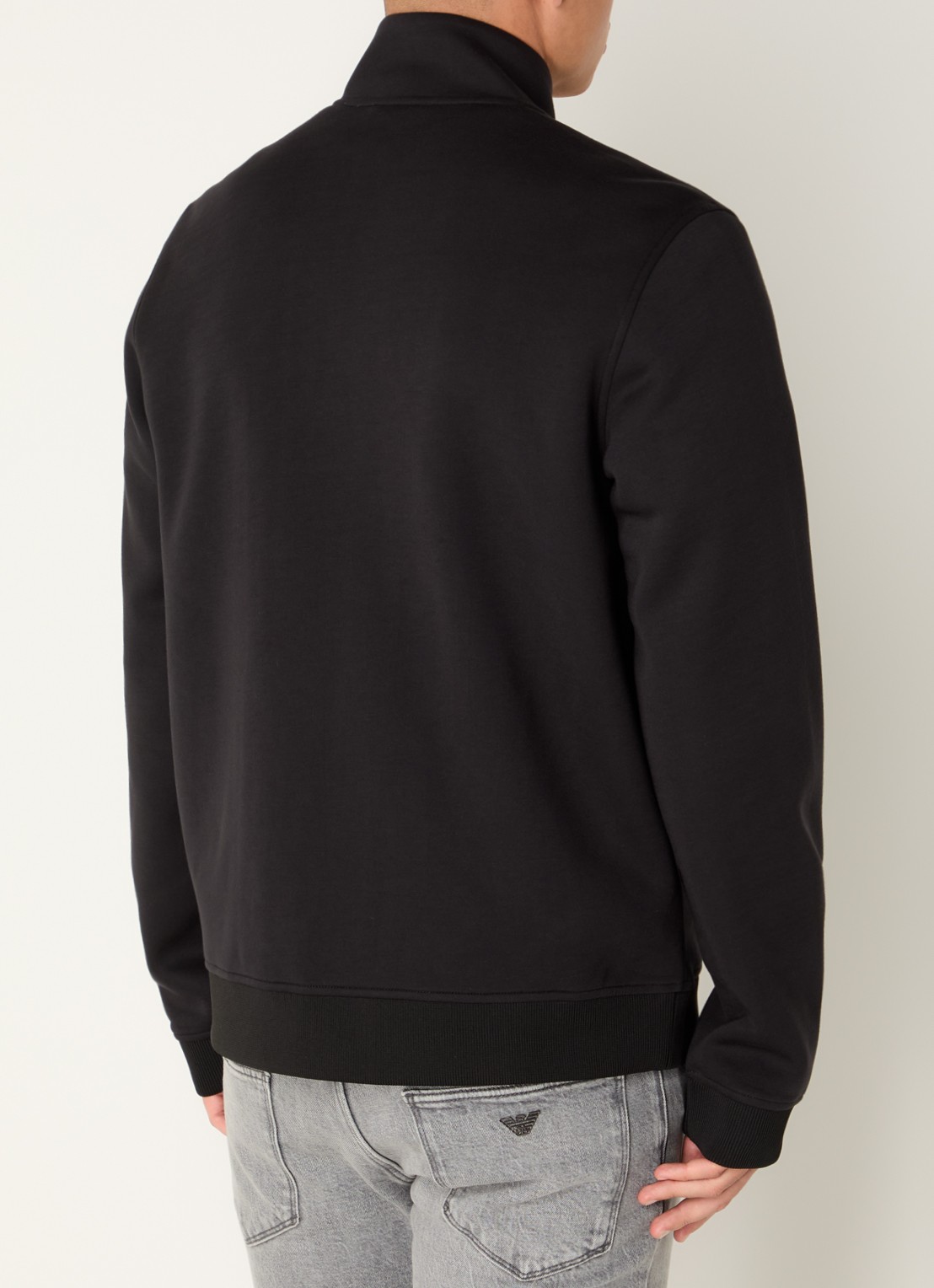 Armani Sweatvest in scheerwolblend - achterkant zwart