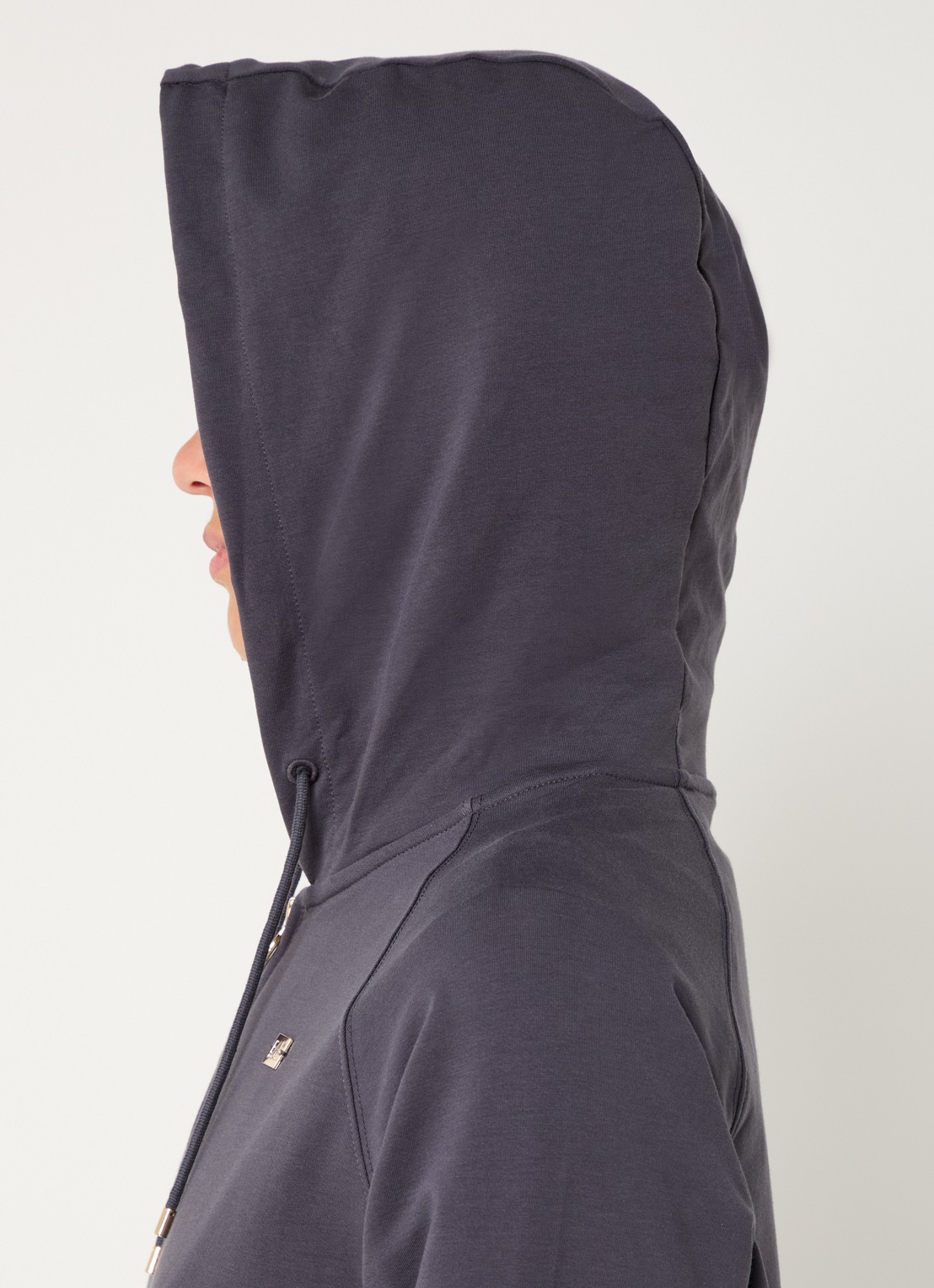 Armani Sweatvest met capuchon en logo - detail 4 antraciet
