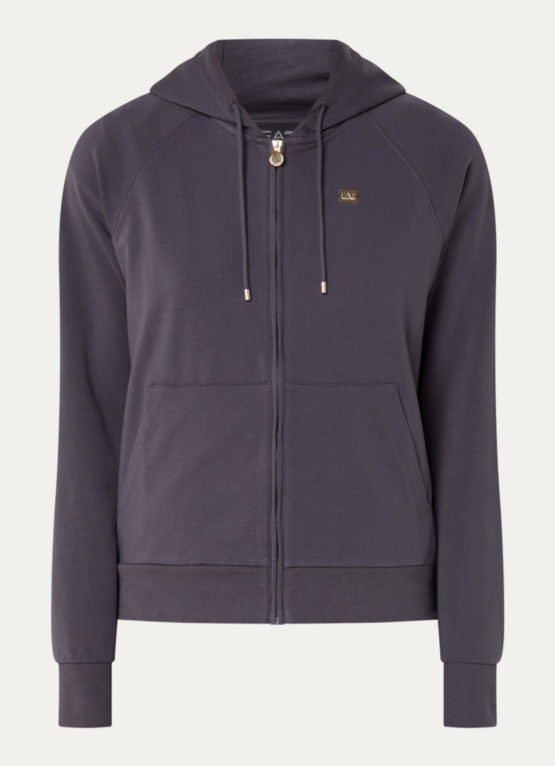 Armani Sweatvest met capuchon en logo - voorkant antraciet