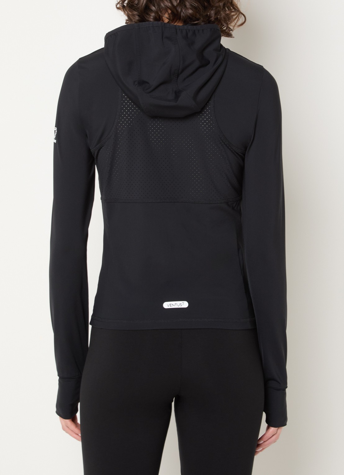 Armani Sweatvest met capuchon en logo  - achterkant 4 zwart