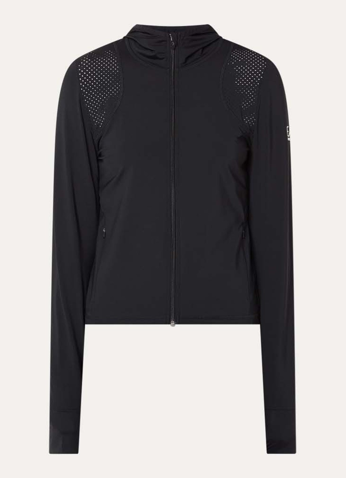 Armani Sweatvest met capuchon en logo  - voorkant zwart