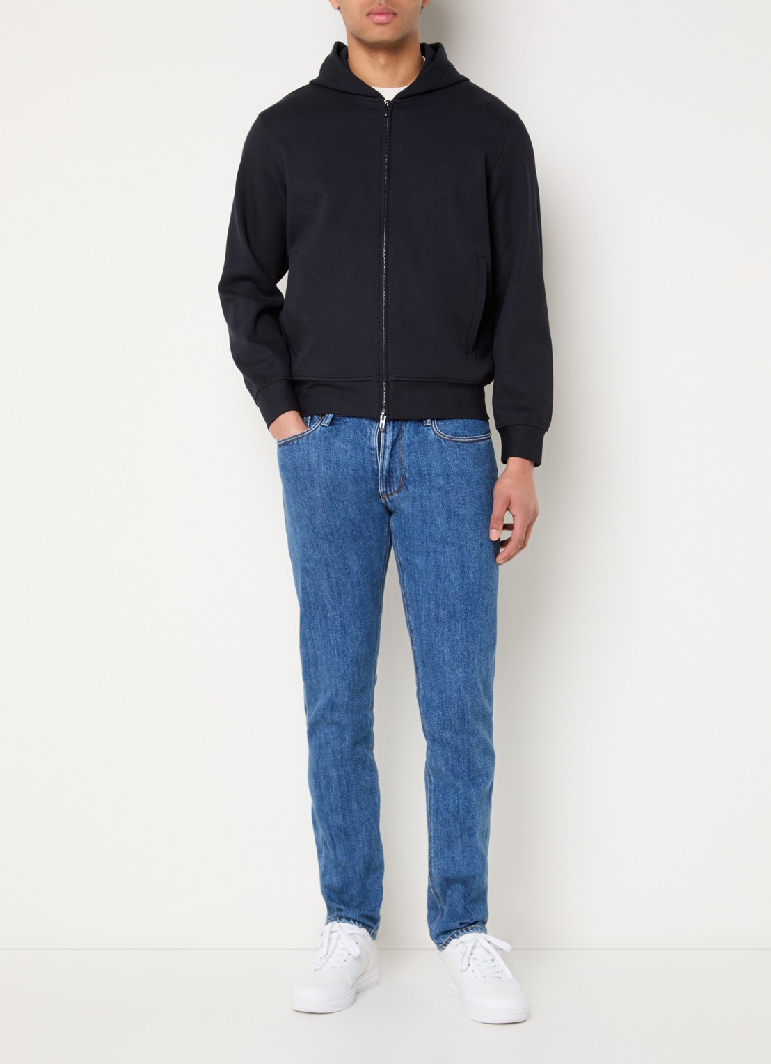 Armani Sweatvest met capuchon - voorkant 2 donkerblauw