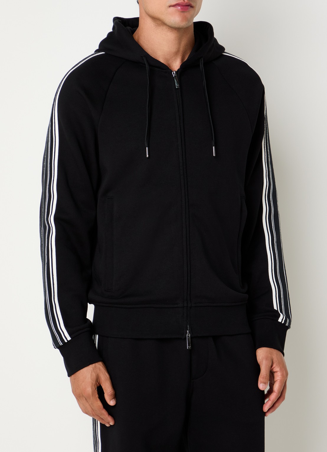 Armani Sweatvest met capuchon - detail zwart