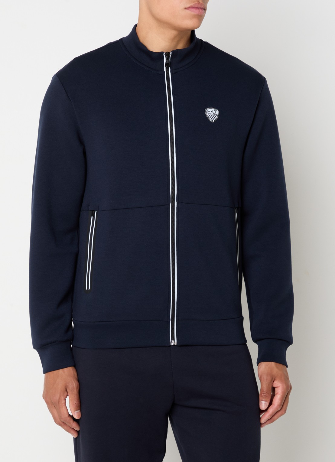 Armani Sweatvest met logo en ritszakken  - detail 2 indigo