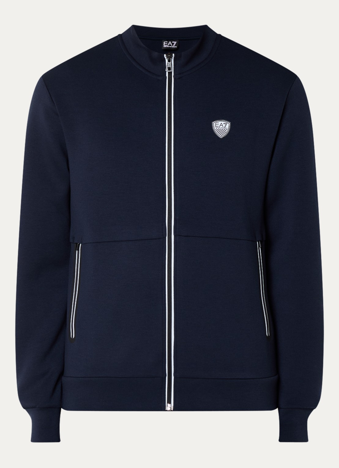 Armani Sweatvest met logo en ritszakken  - voorkant 3 indigo