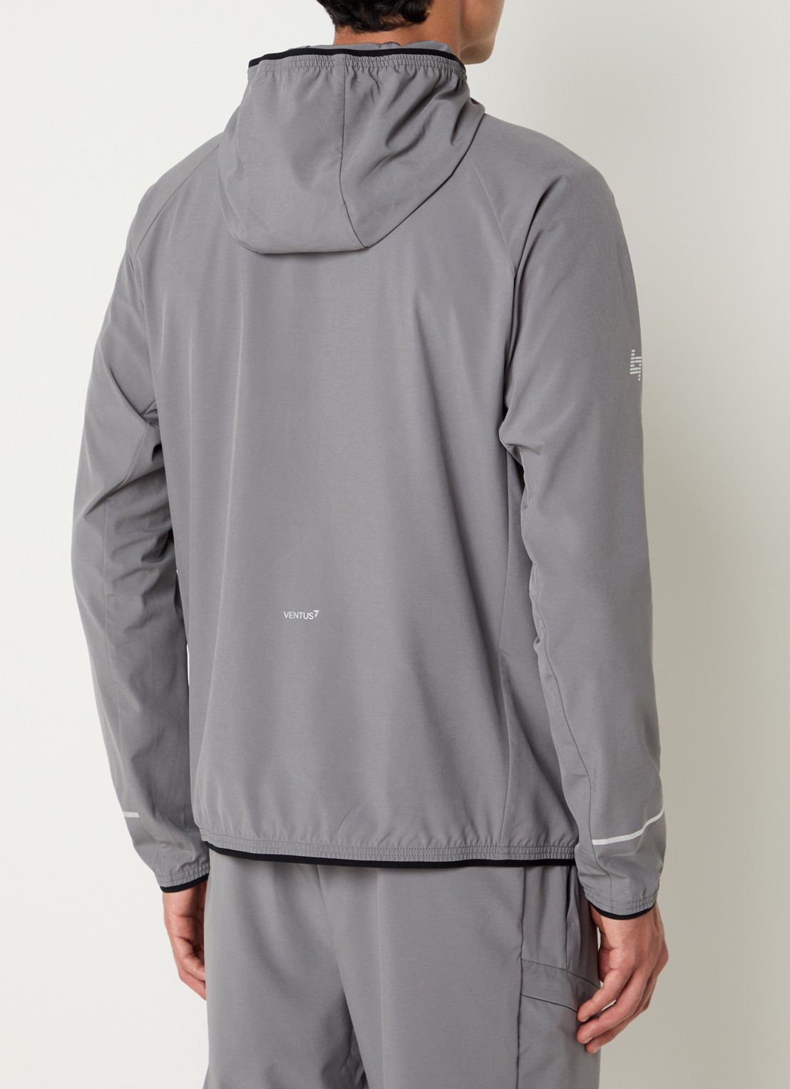 Armani Sweatvest met logo en ritszakken - achterkant 3 grijs