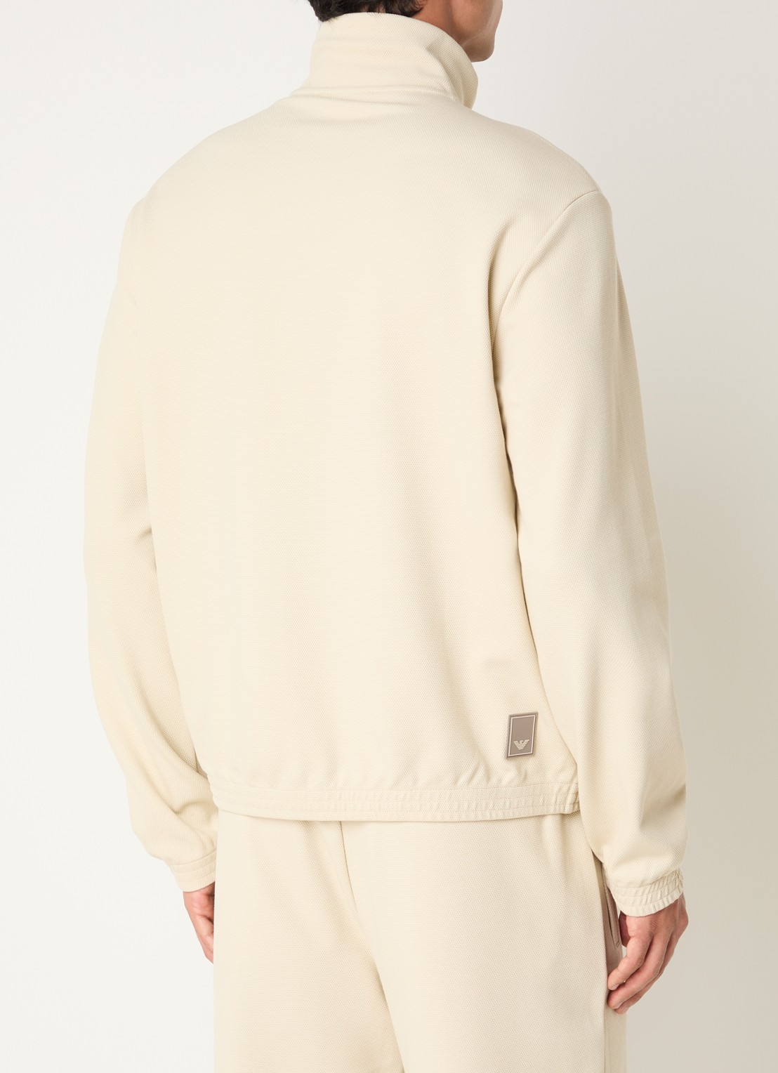 Armani Sweatvest met logo en ritszakken - achterkant ivoor