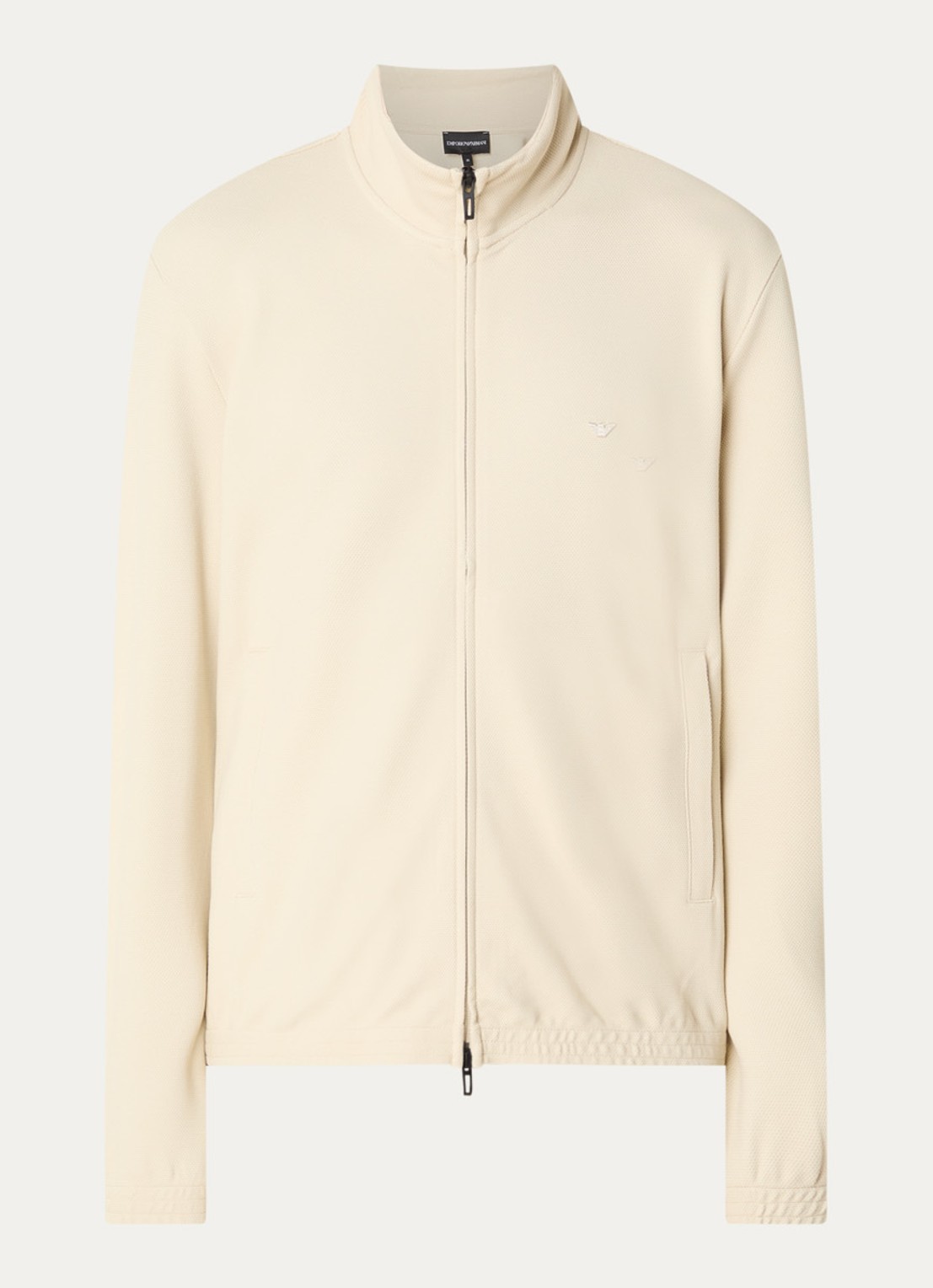 Armani Sweatvest met logo en ritszakken - voorkant 3 ivoor