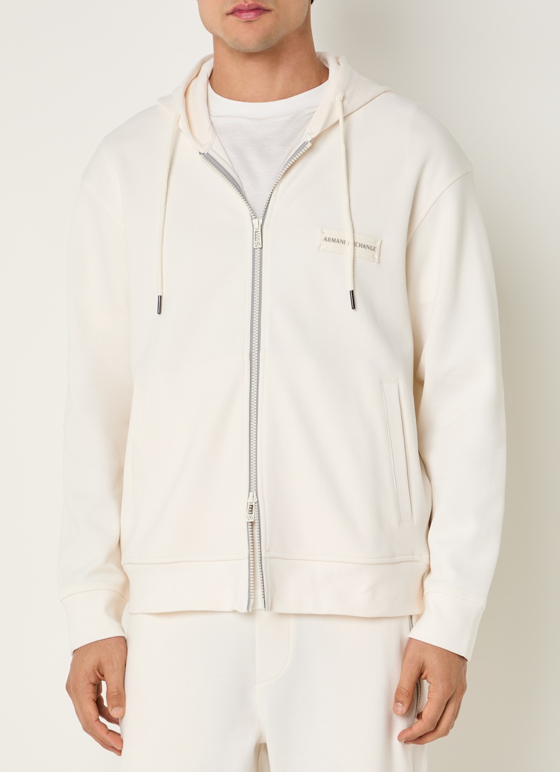 Armani Sweatvest met logo en steekzakken - detail 3 gebroken wit