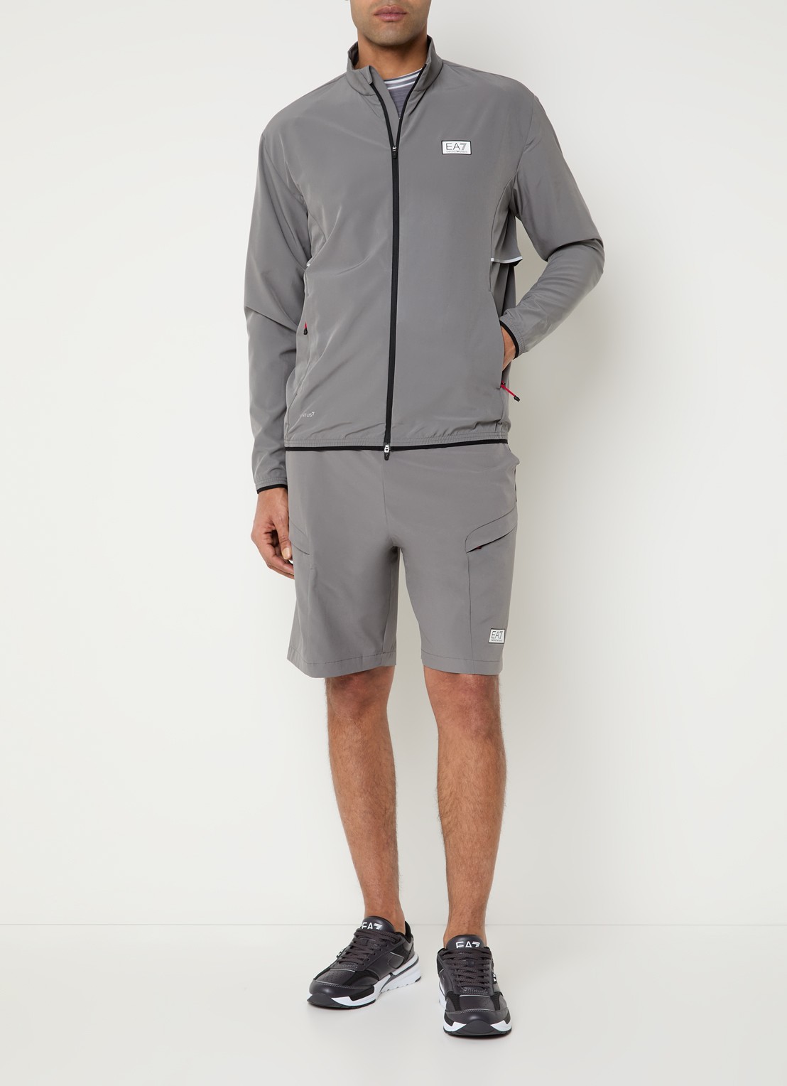 Armani Sweatvest met logo en steekzakken - voorkant 3 grijs