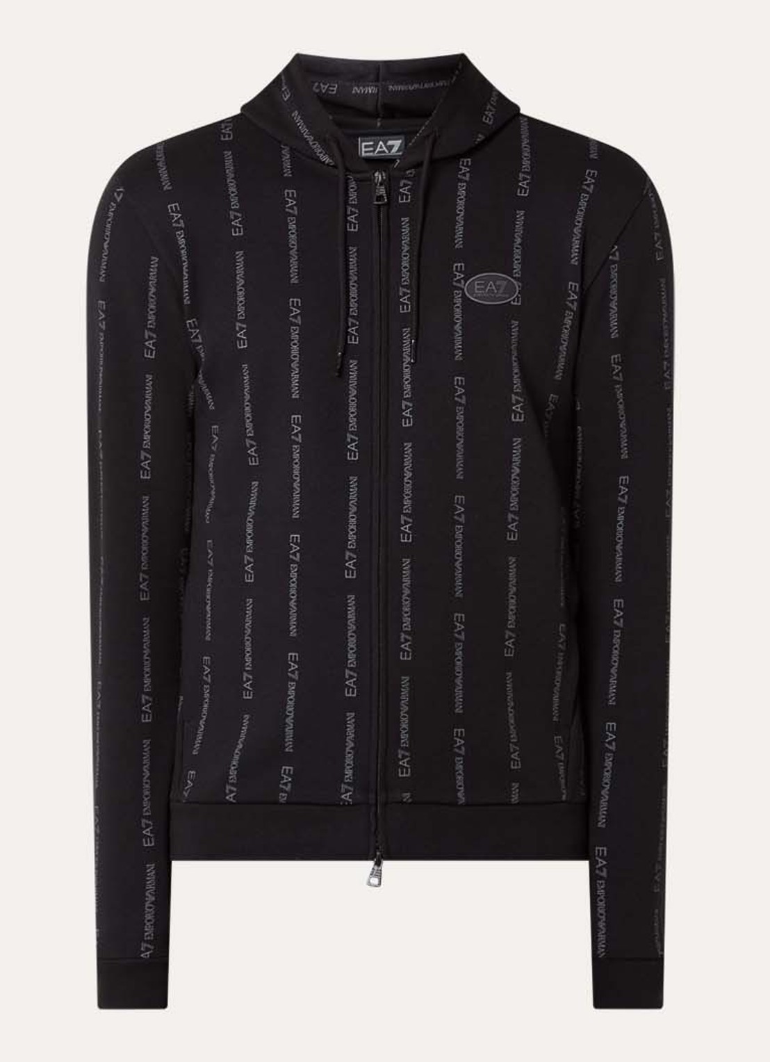 Armani Sweatvest met logo en steekzakken - voorkant 3 zwart