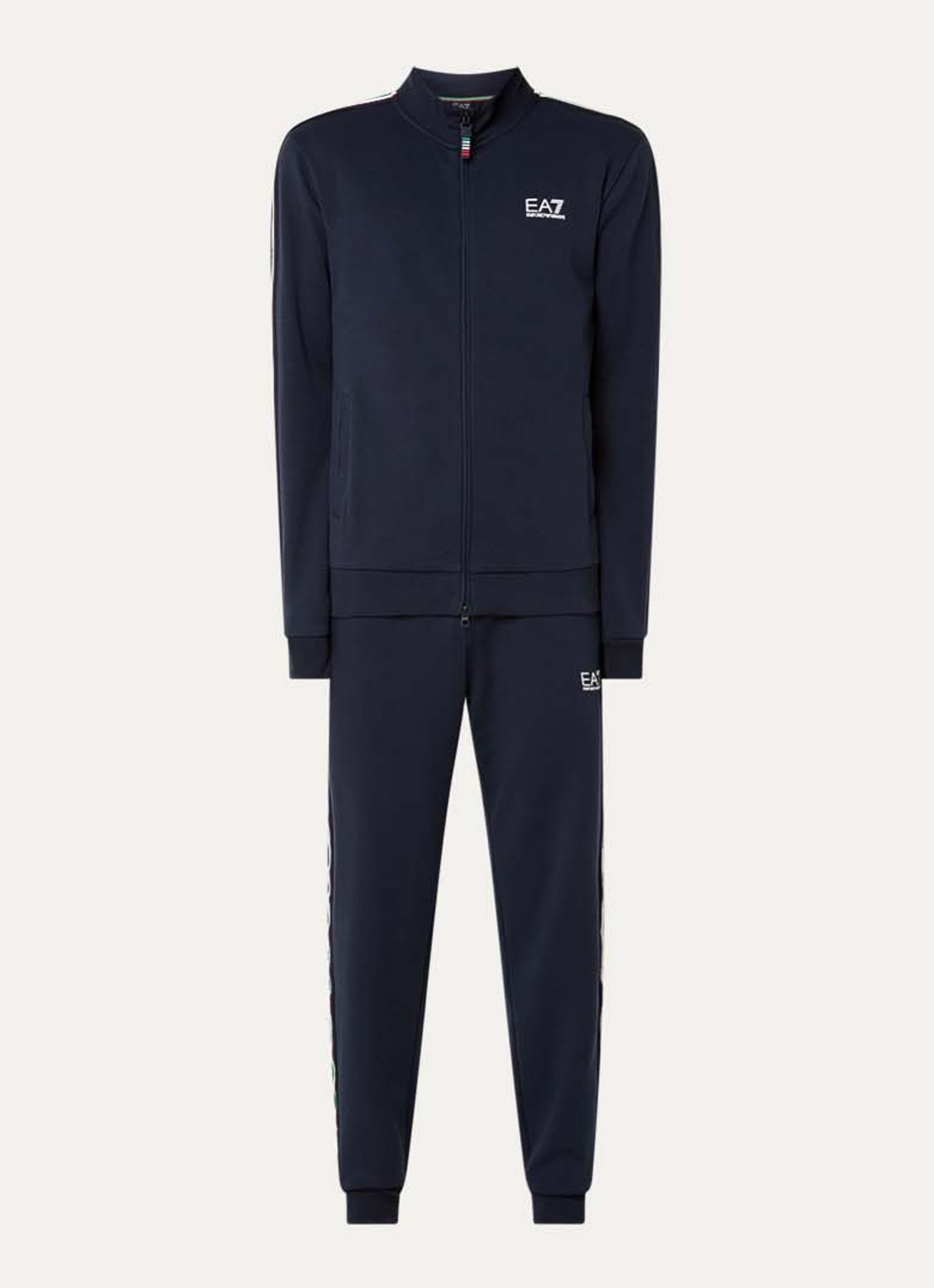 Armani Sweatvest met logo en steekzakken - voorkant donkerblauw