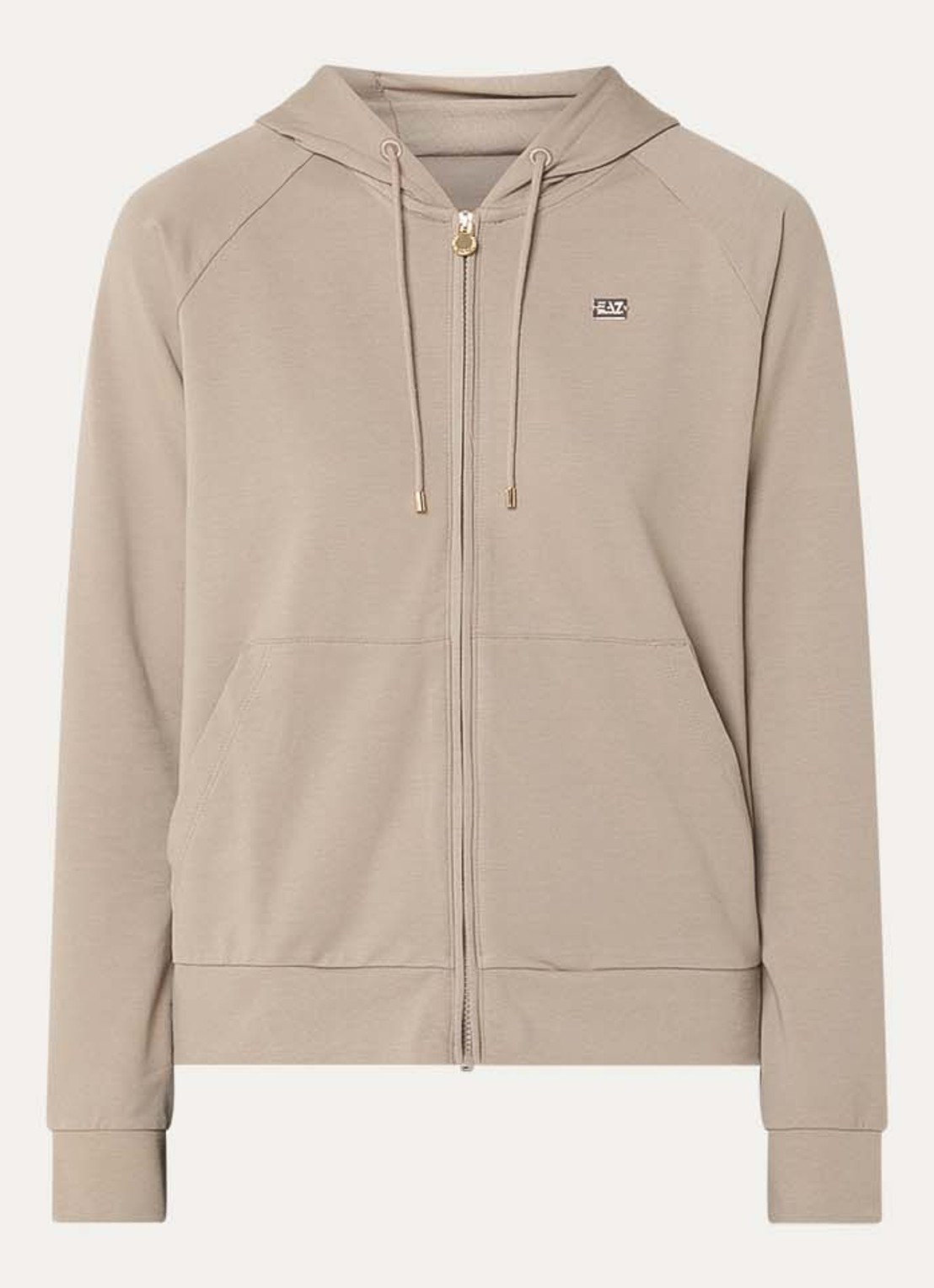 Armani Sweatvest met logo en steekzakken - voorkant camel