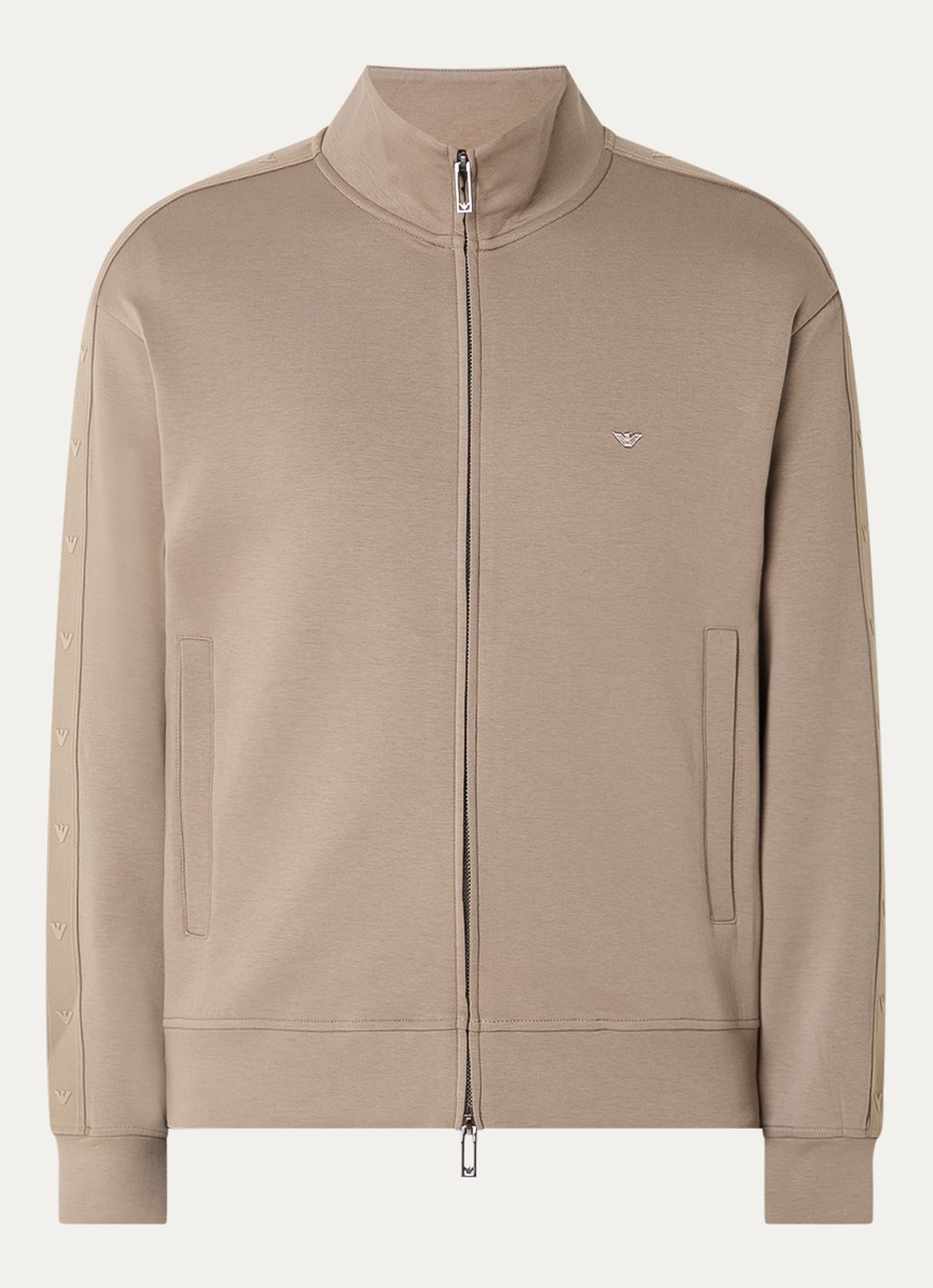 Armani Sweatvest met logo en steekzakken - voorkant antraciet