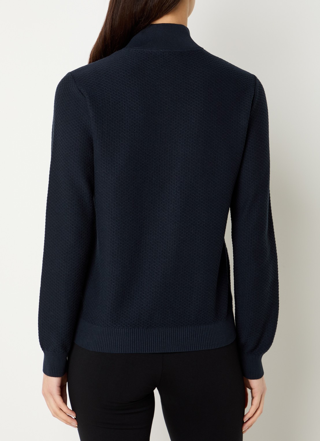 Armani Sweatvest met logo en structuur - achterkant 4 donkerblauw