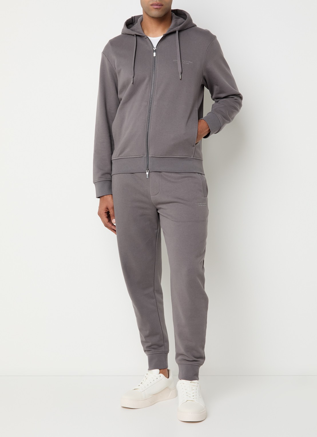 Armani Sweatvest met logo - voorkant 3 donkergrijs