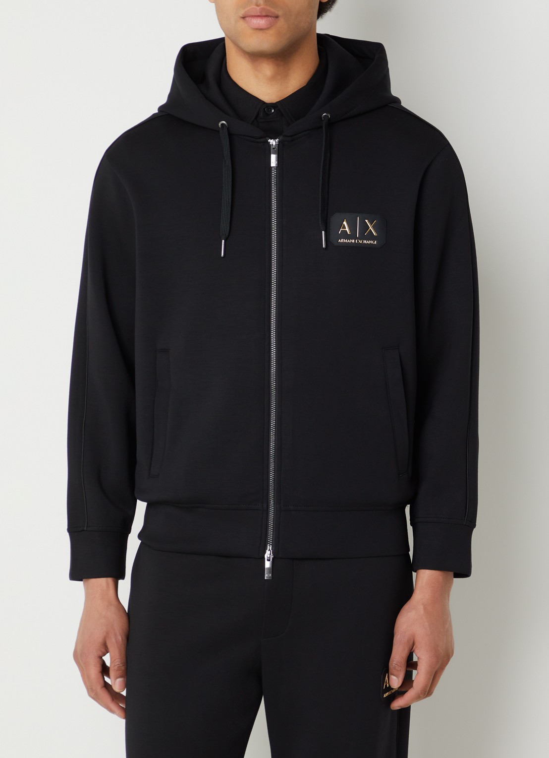 Armani Sweatvest met logo - detail 4 zwart