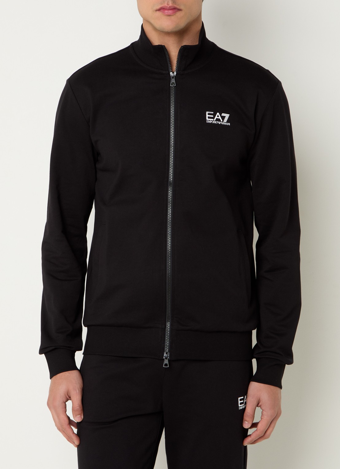 Armani Sweatvest met logo - detail zwart