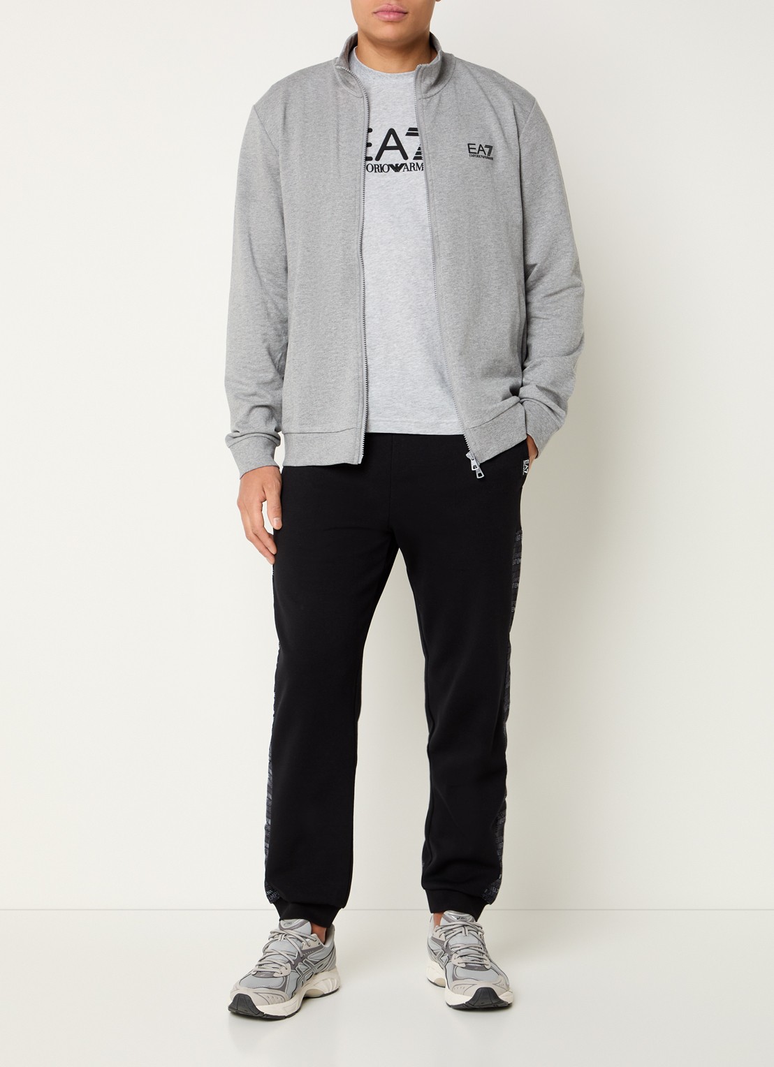 Armani Sweatvest met logo - voorkant 2 grijsmele