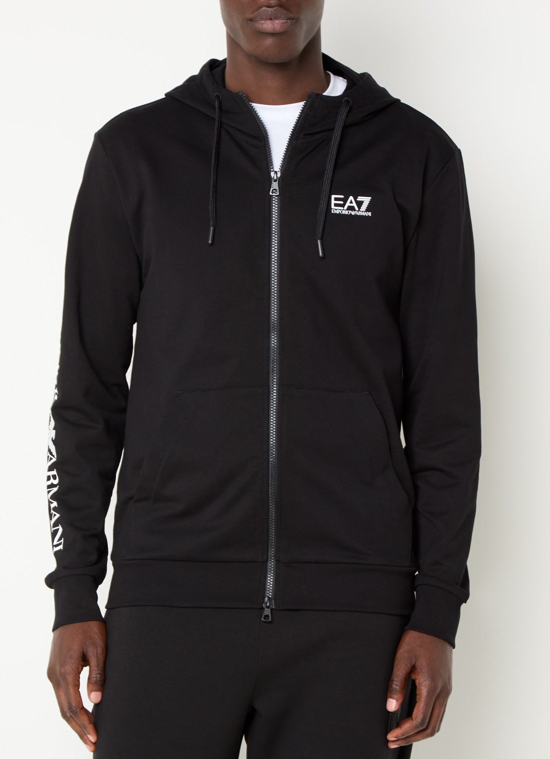 Armani Sweatvest met logo - detail 4 zwart