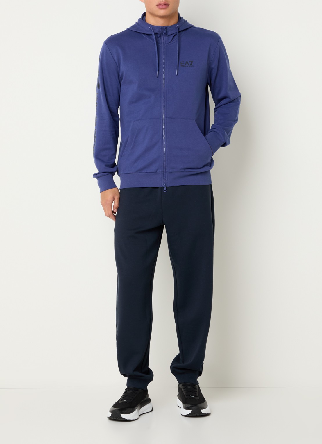Armani Sweatvest met logo - voorkant 3 kobaltblauw