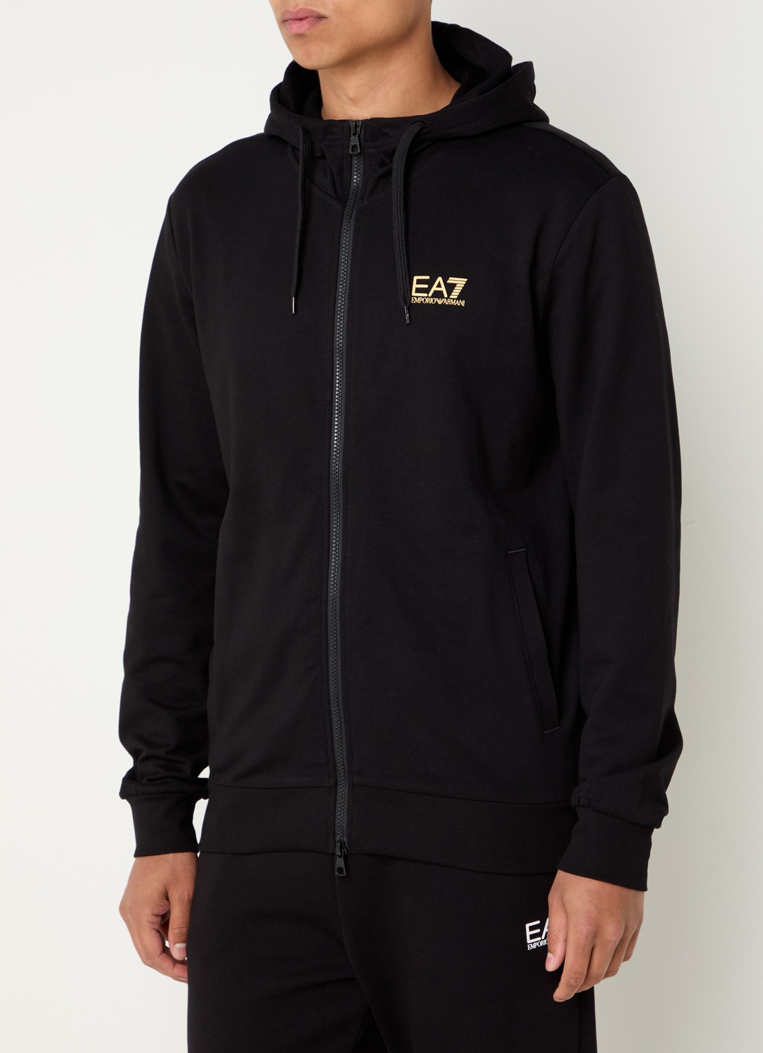 Armani Sweatvest met logo - detail 4 zwart