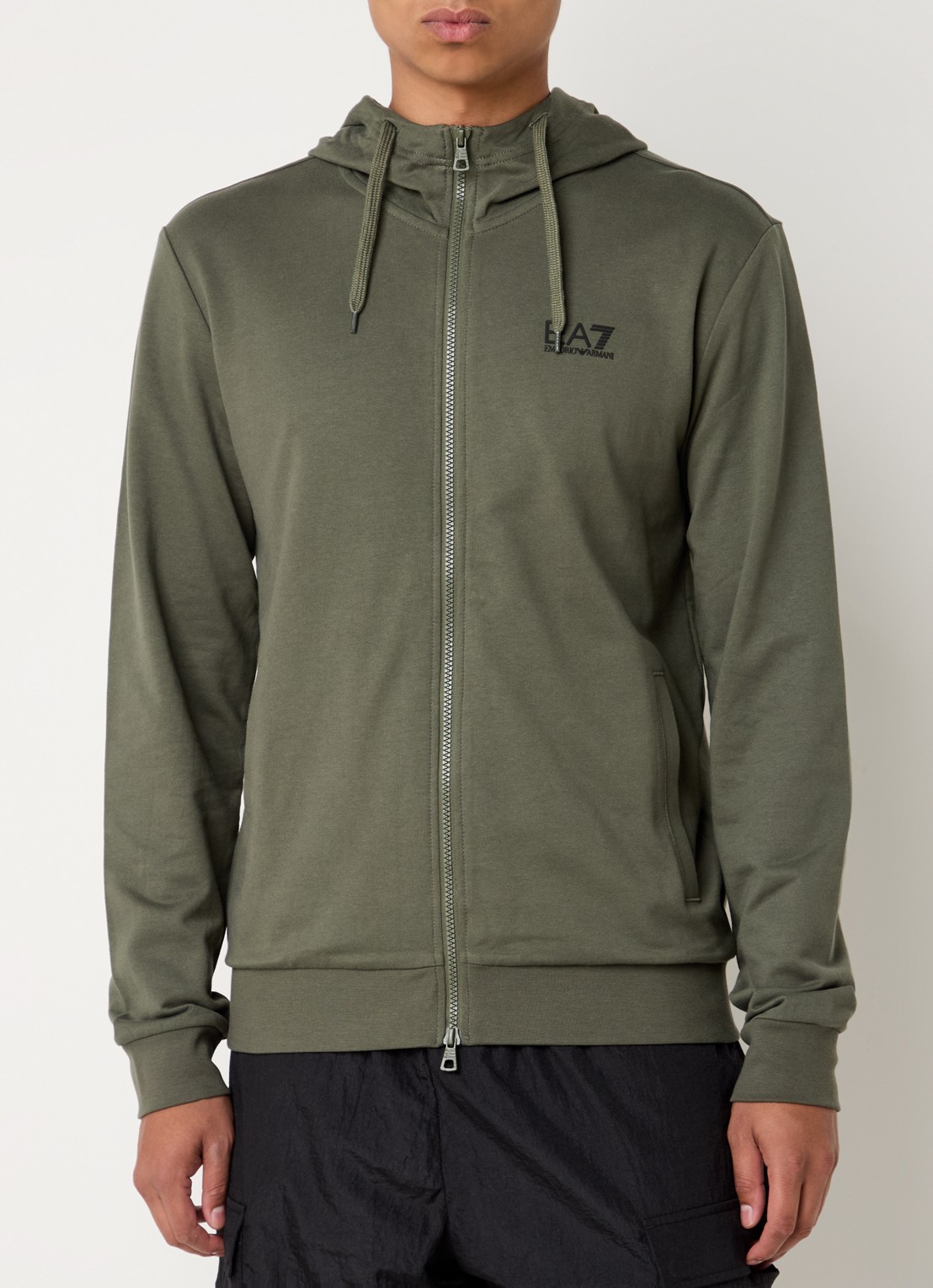 Armani Sweatvest met logo - detail 3 legergroen