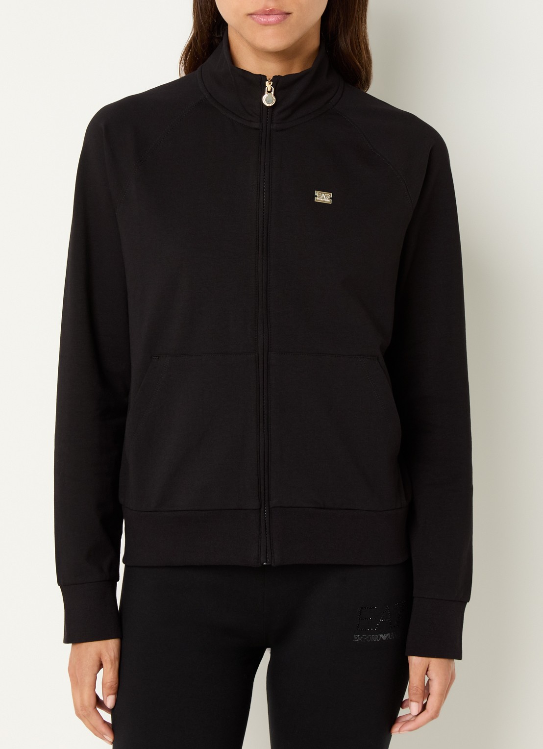 Armani Sweatvest met logo - detail 4 zwart