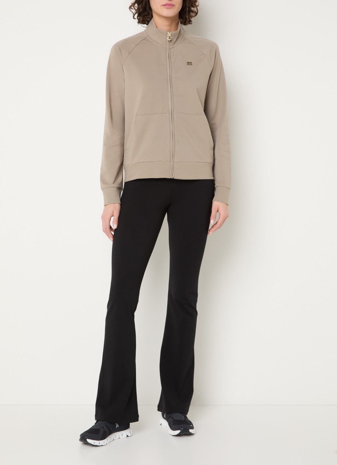 Armani Sweatvest met logo - voorkant 2 zand