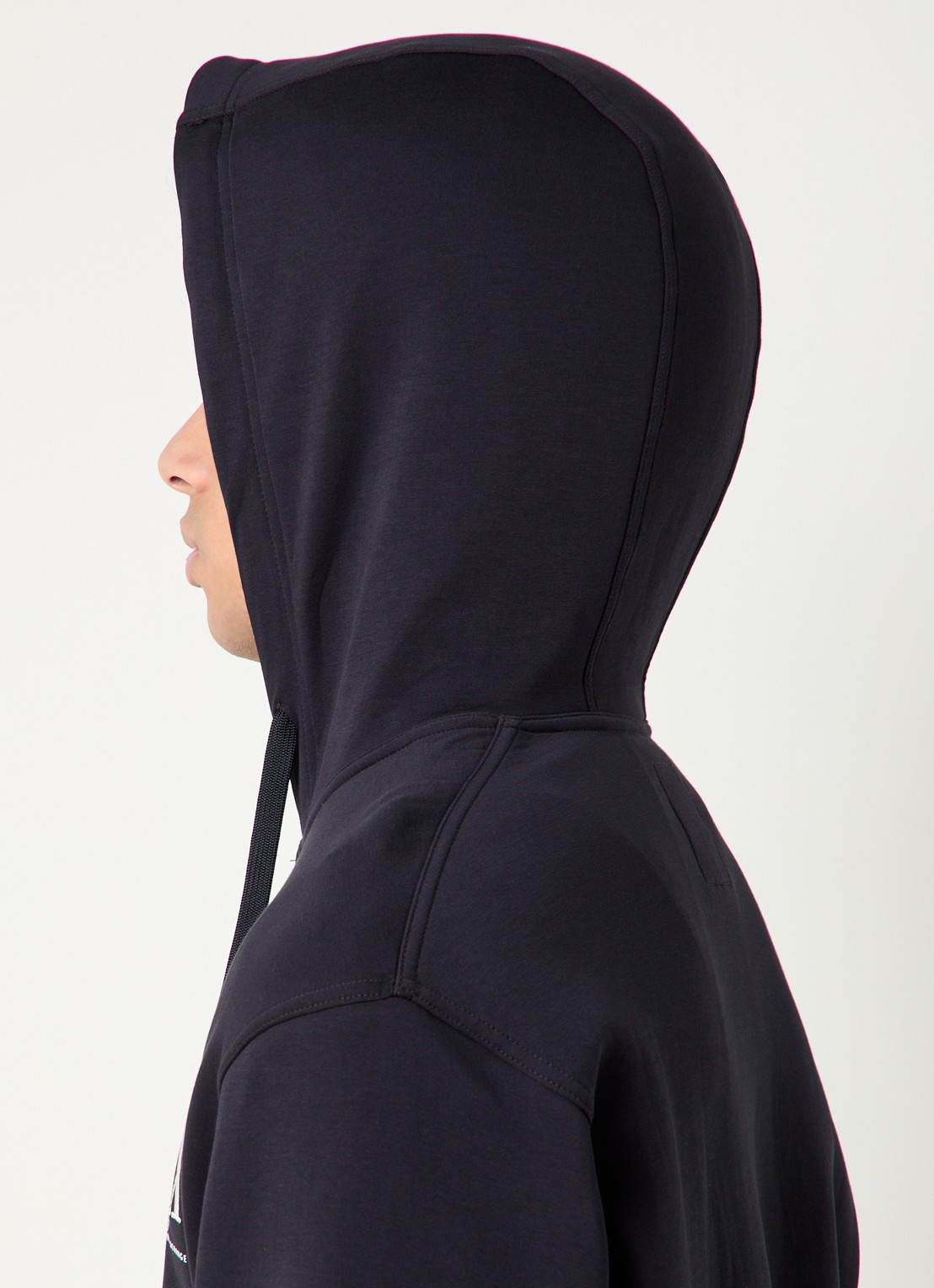 Armani Sweatvest met logoborduring en capuchon - detail 2 donkerblauw