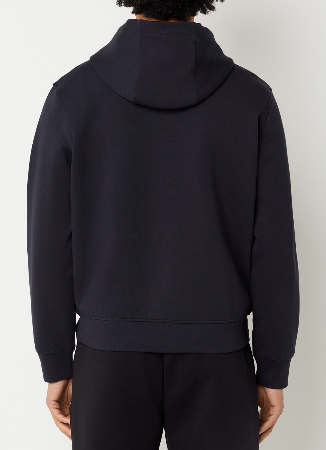 Armani Sweatvest met logoborduring en ritszakken - achterkant donkerblauw
