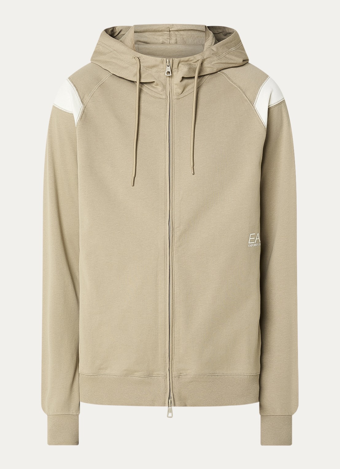 Armani Sweatvest met logoprint - voorkant beige