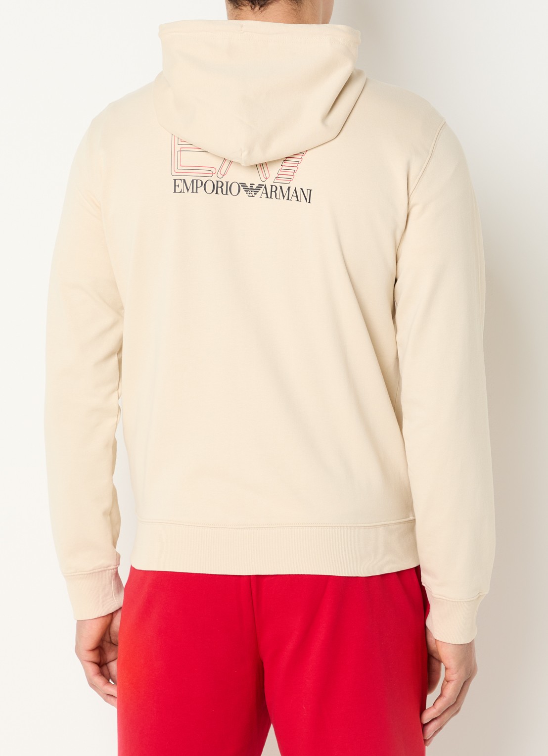Armani Sweatvest met logoprint - achterkant beige