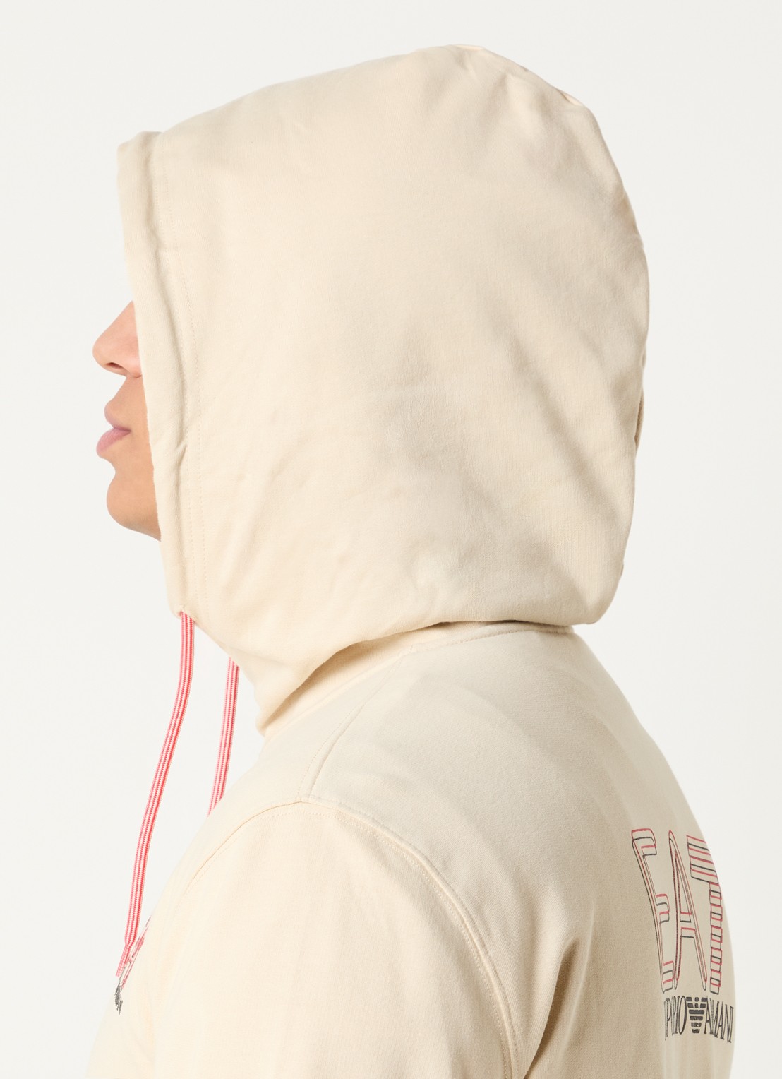 Armani Sweatvest met logoprint - detail 3 beige