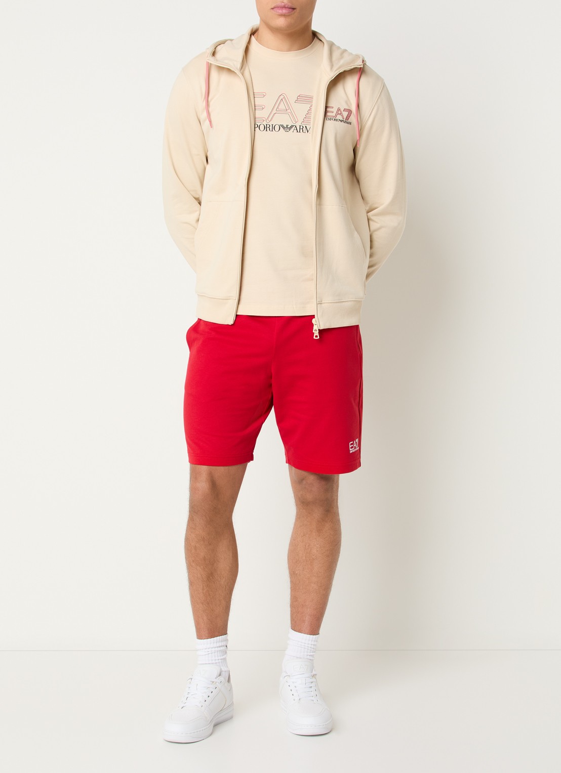 Armani Sweatvest met logoprint - voorkant 5 beige