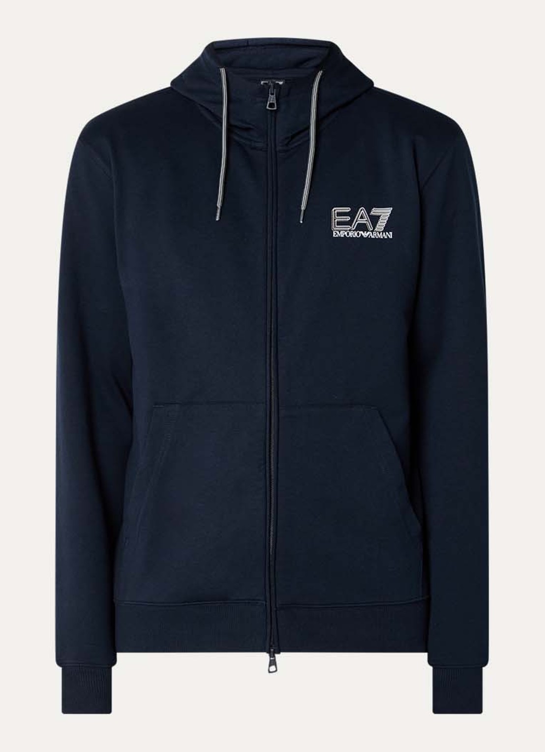 Armani Sweatvest met logoprint - voorkant 3 donkerblauw