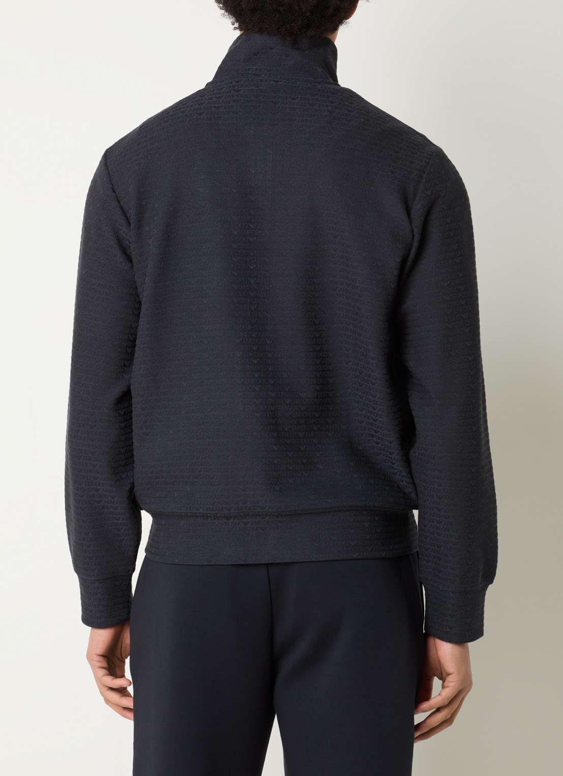 Armani Sweatvest met logoprint - achterkant donkerblauw