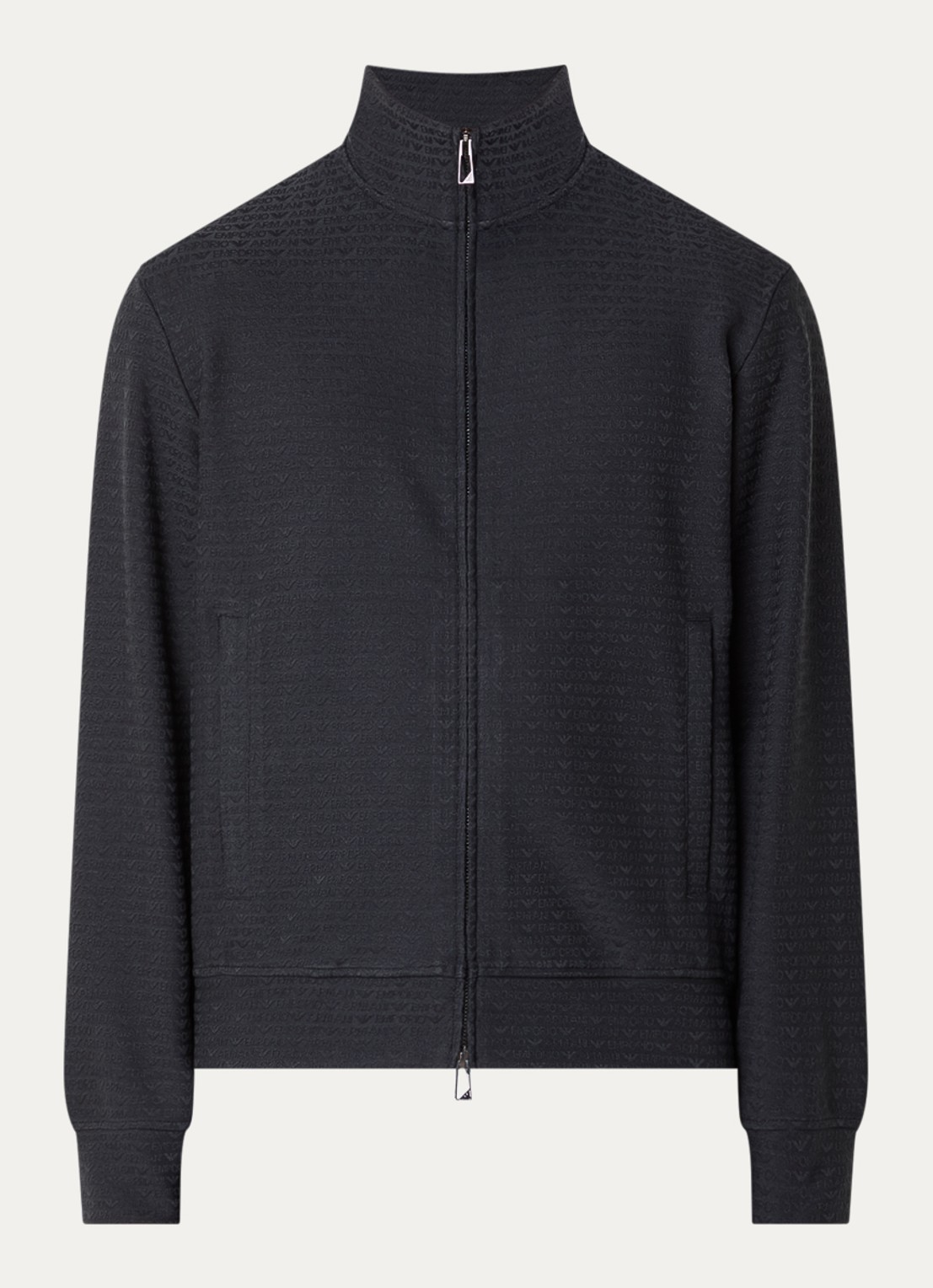 Armani Sweatvest met logoprint - voorkant 3 donkerblauw