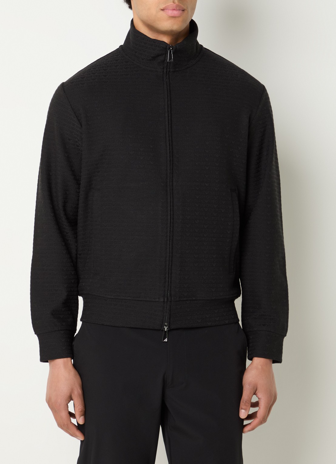 Armani Sweatvest met logoprint - detail zwart