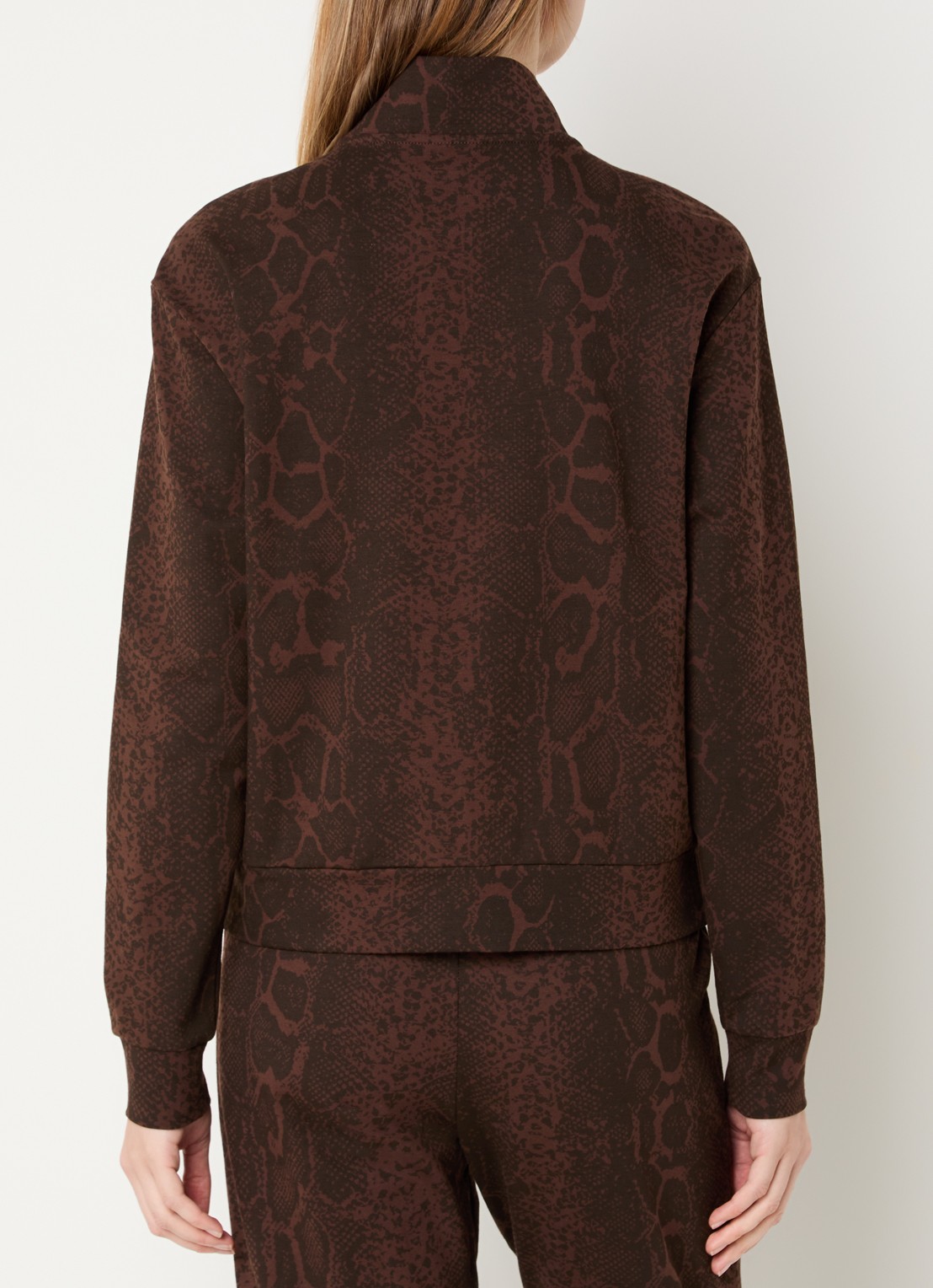 Armani Sweatvest met slangenprint en steekzakken - achterkant bruin