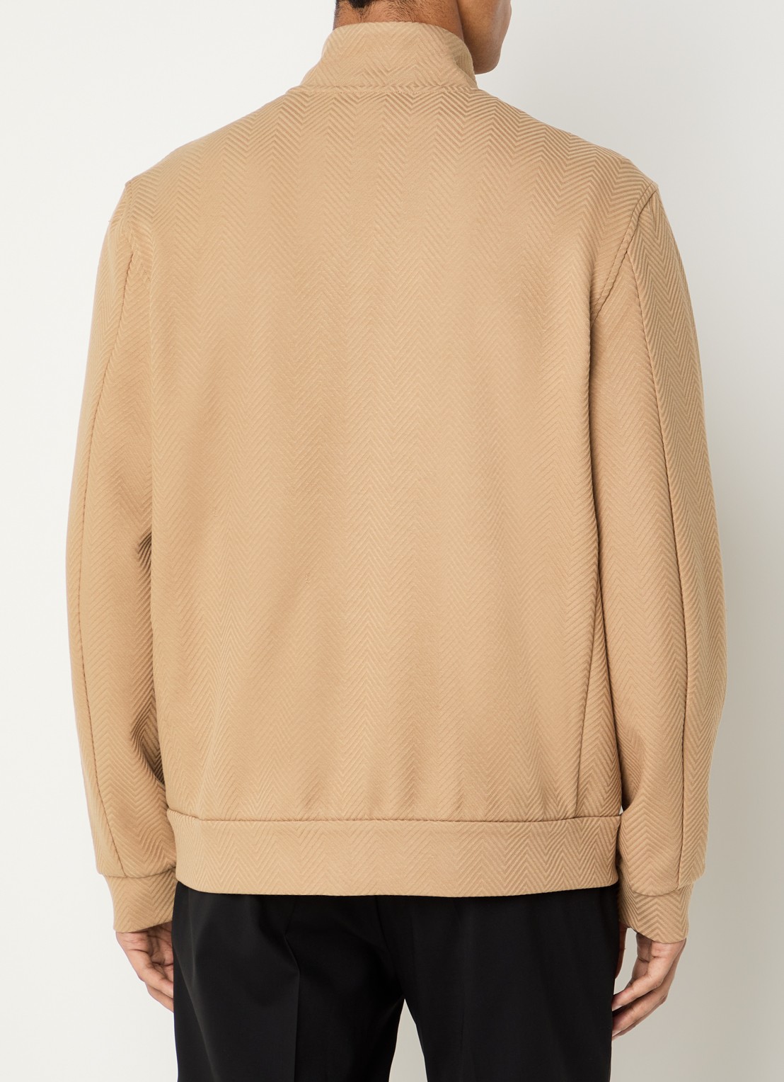 Armani Sweatvest met structuur en steekzakken - achterkant 2 camel