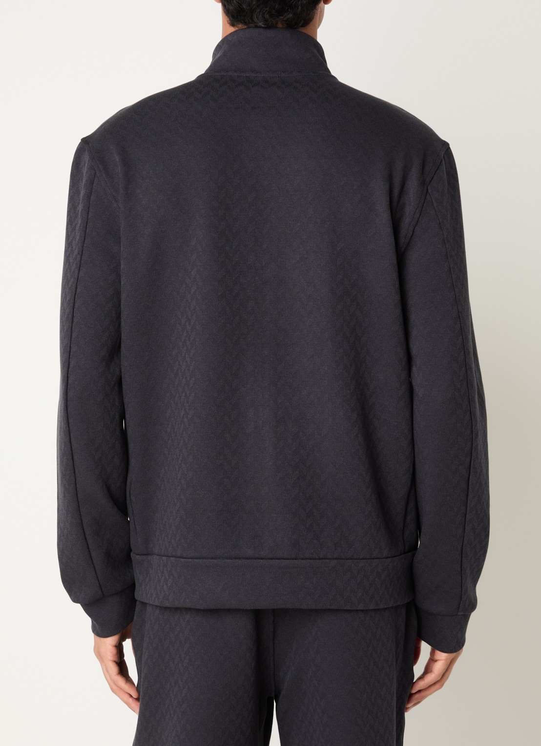Armani Sweatvest met structuur en steekzakken - achterkant 2 donkerblauw