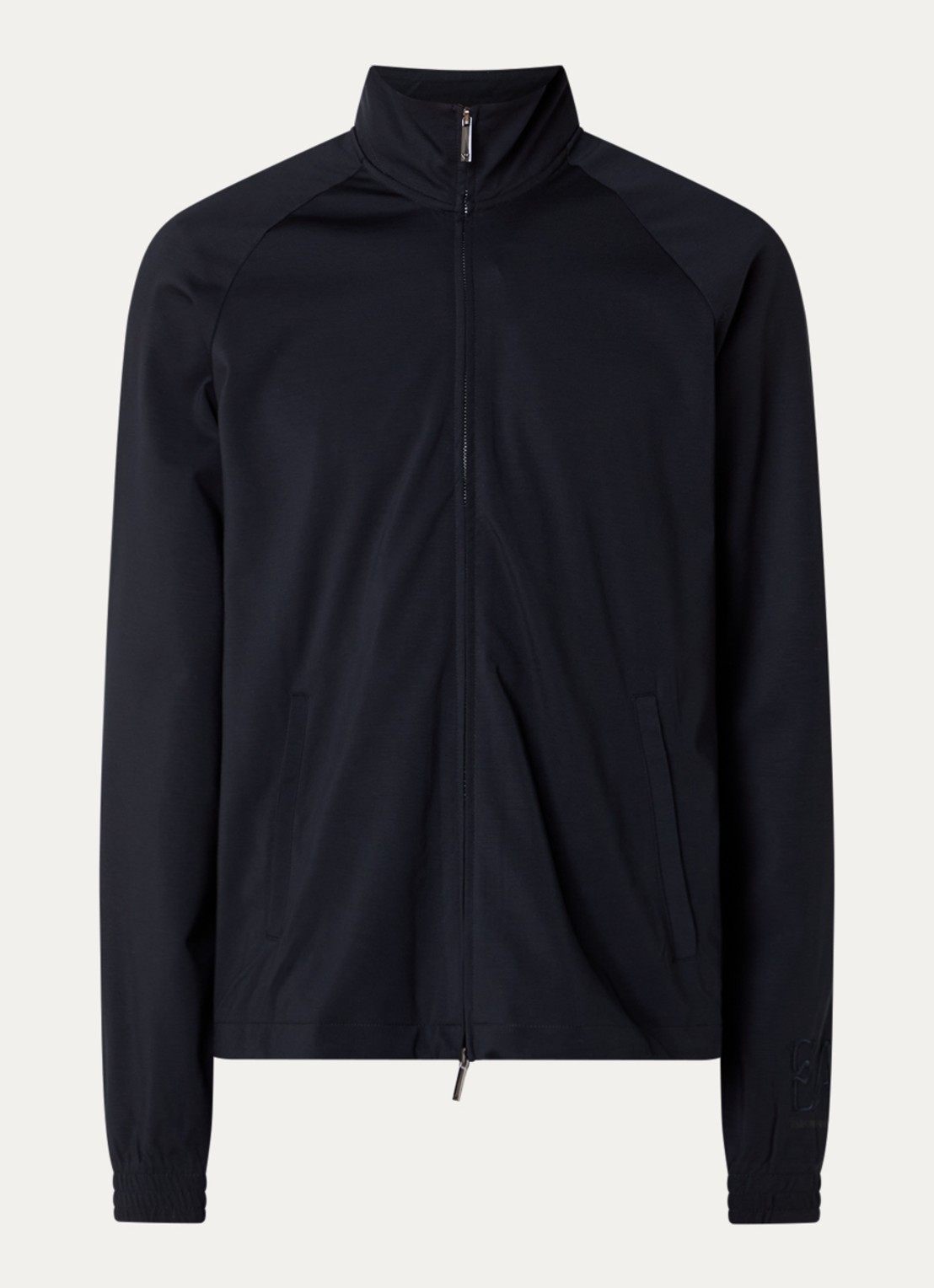 Armani Sweatvest met trekkoord en steekzakken - voorkant donkerblauw