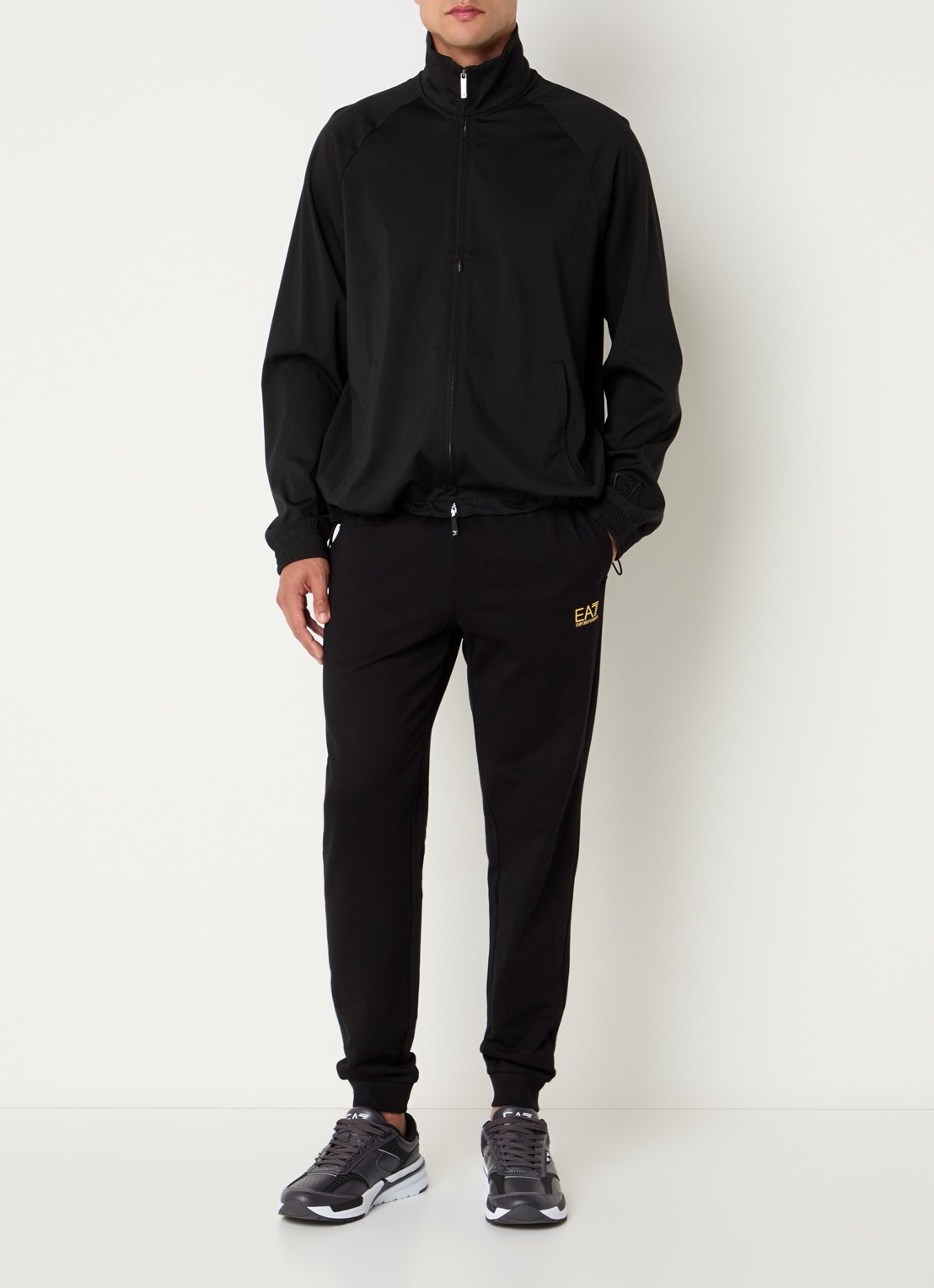 Armani Sweatvest met trekkoord en steekzakken - voorkant 4 zwart